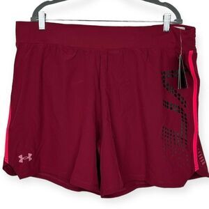 NEW Under Armour Men's XXL Speedpocket 7" Running Athletic Shorts With Liner Red